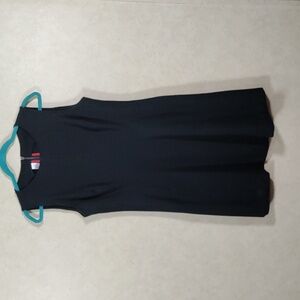 01175 Spanx black knit Perfect Fit & Flare sleeveless dress L